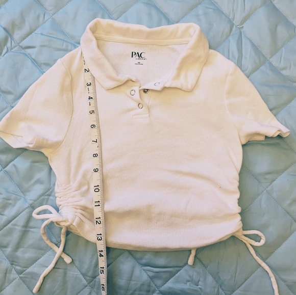 PacCares Cropped Polo with ruched sides Size XS - Picture 7 of 8